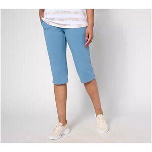 Denim & Co. Pet Duo Stretch Skimmer with Pockets Med Denim Blue Pet 3X A683903